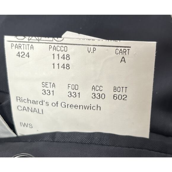 Canali Blazer Mens 40R US 50R EU Navy Double Vented Wool Jacket Sport Coat - Picture 11 of 13